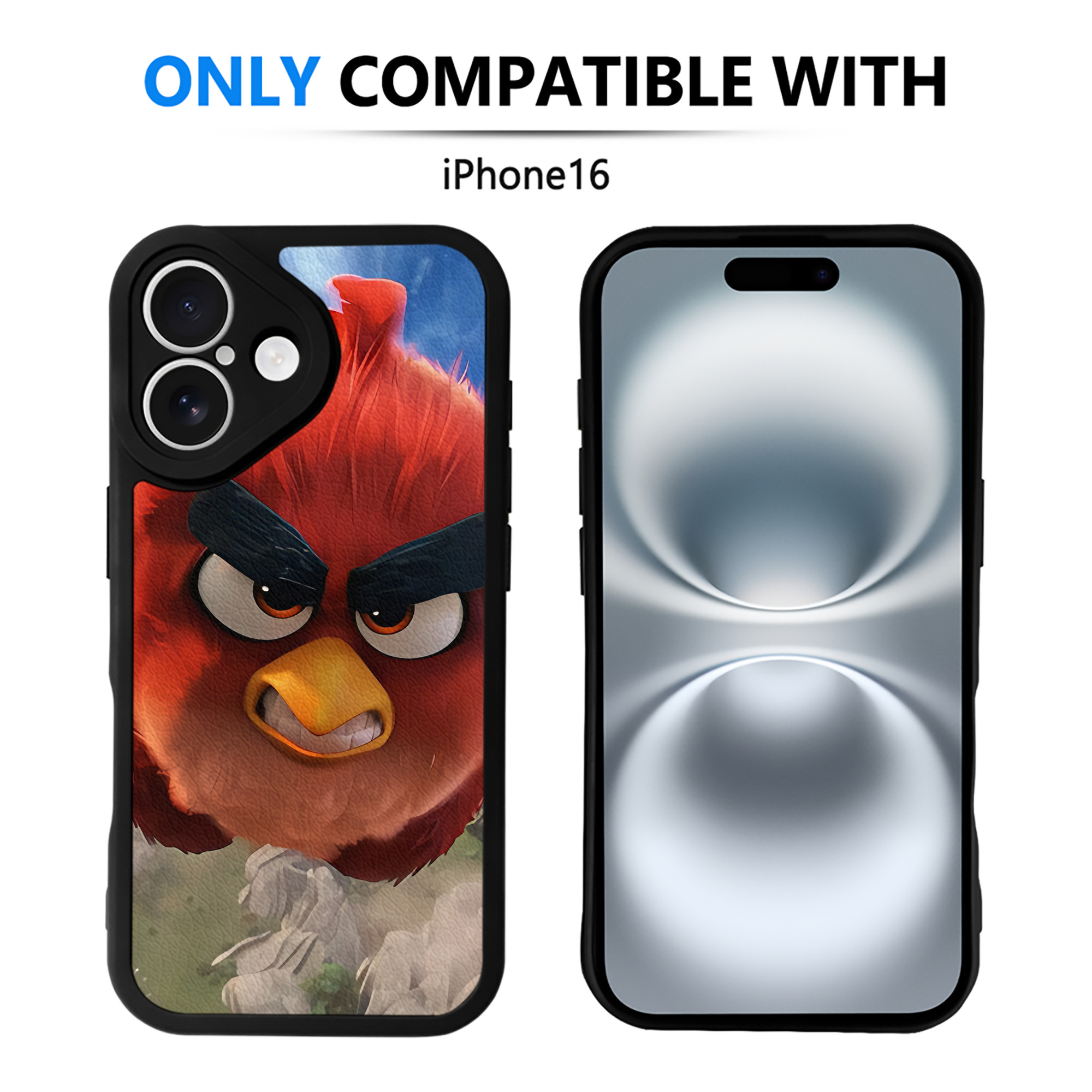 （画像用） Angry Birds アングリーバード 【iPhone 16シリーズ対応】シリコンスマホケース（レザー調） 材質：シリコン